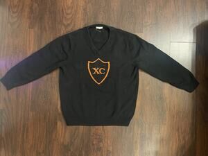 Xavier College Knit Sweater Men’s 2XL Black Long Sleeve Vintage Hillflint Shield